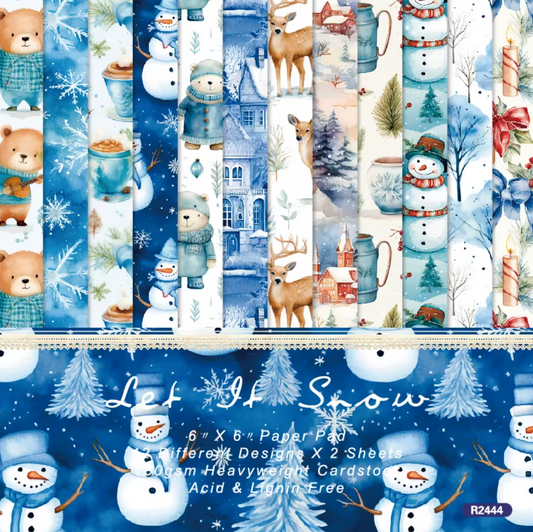 12 Hojas de cartulina Navidad Azul