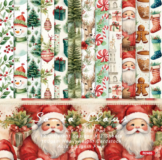 12 Hojas de cartulina Navidad Santa