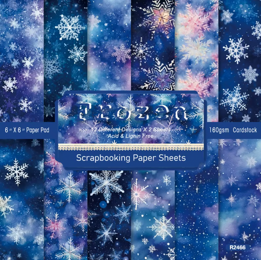 12 Hojas de cartulina Navidad Copos de nieve