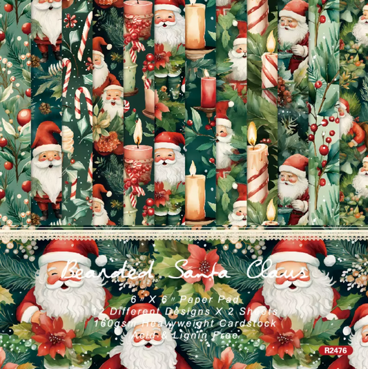 12 Hojas de cartulina Navidad Santa & Velas