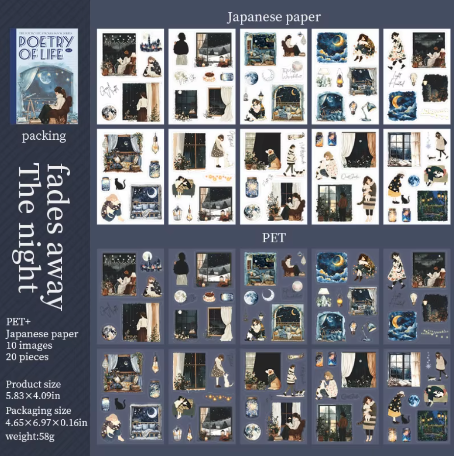 Libro de stickers 20 paginas Poetry of life