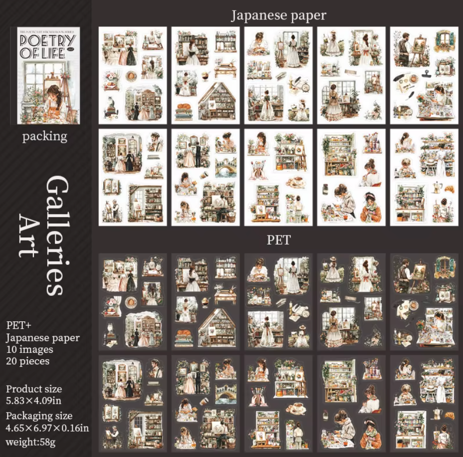 Libro de stickers 20 paginas Poetry of life