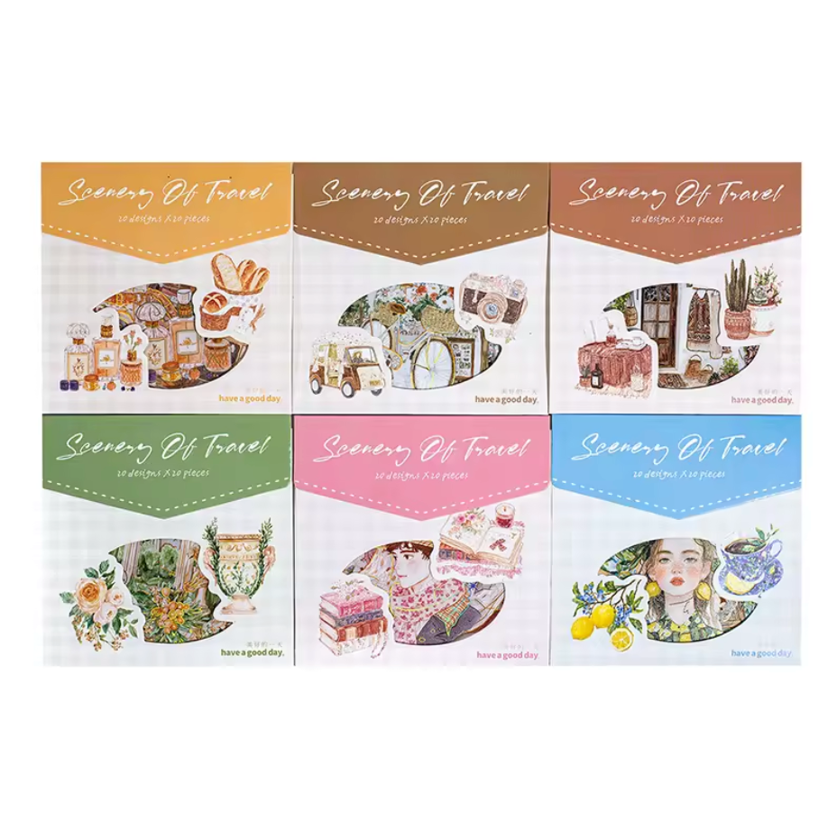 6 Paquetes de 20 Stickers con foil dorado