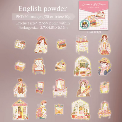 6 Paquetes de 20 Stickers con foil dorado