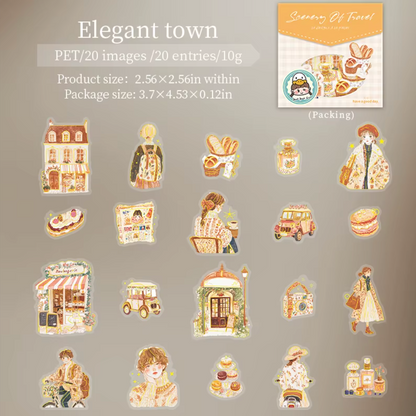 6 Paquetes de 20 Stickers con foil dorado