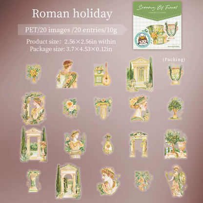 6 Paquetes de 20 Stickers con foil dorado