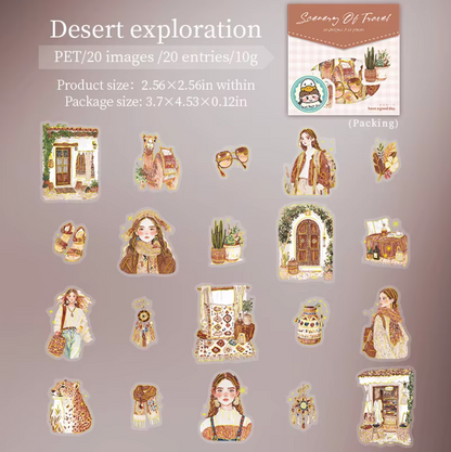 6 Paquetes de 20 Stickers con foil dorado