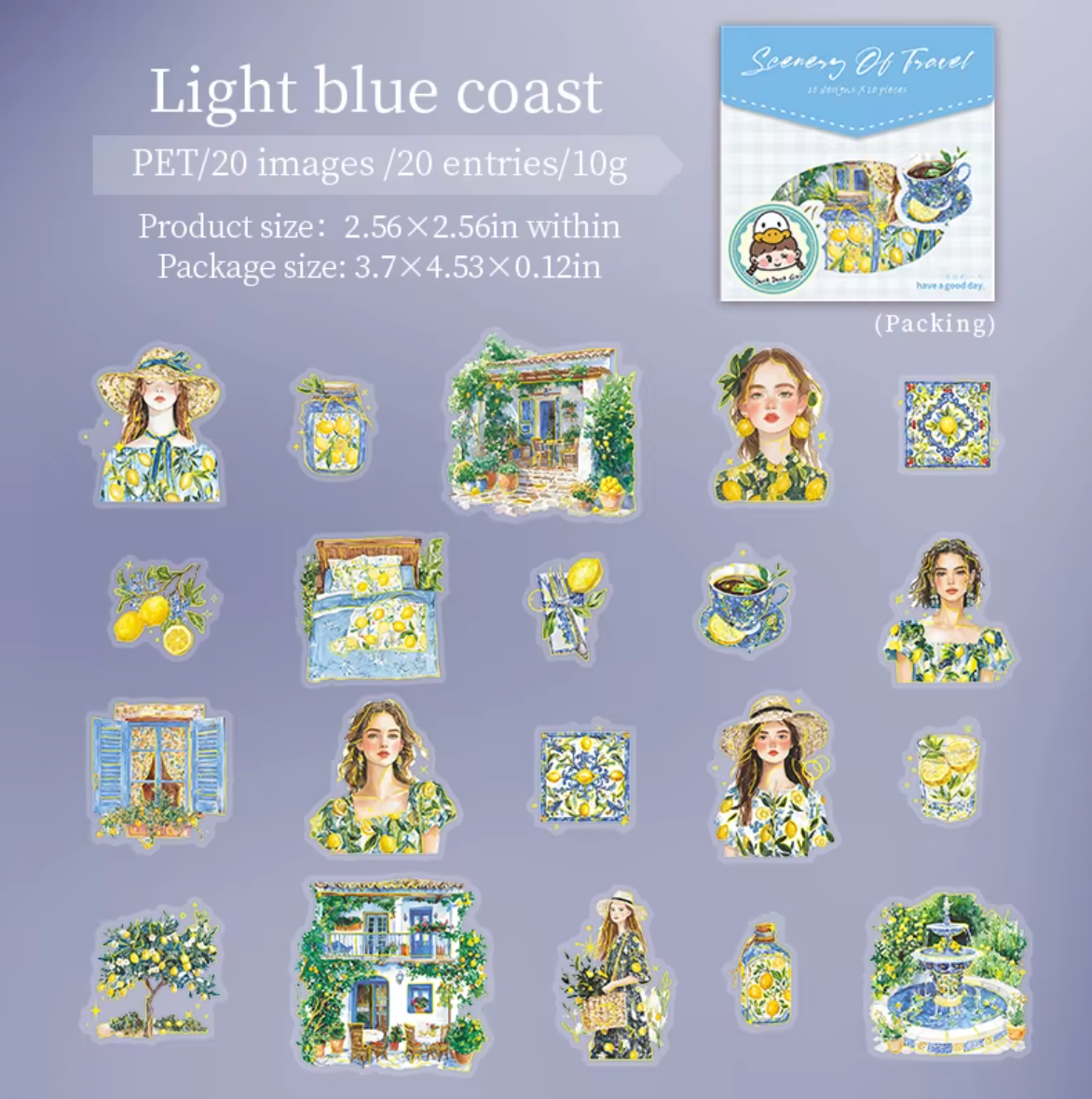 6 Paquetes de 20 Stickers con foil dorado