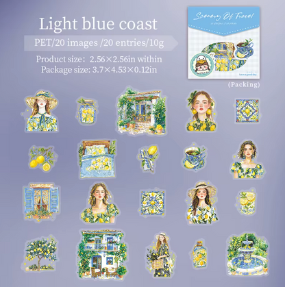 6 Paquetes de 20 Stickers con foil dorado