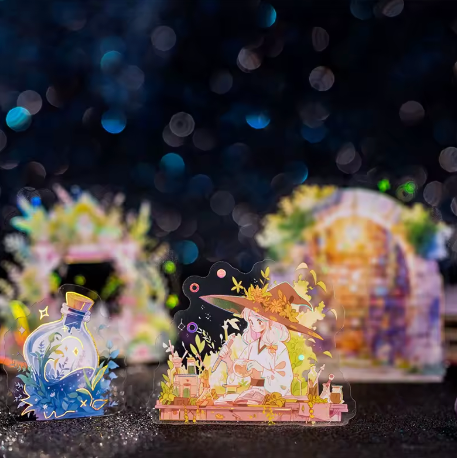 4 Paquetes de 20 Stickers con Detalles dorados Halloween