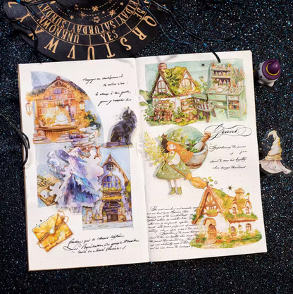 4 Paquetes de 20 Stickers con Detalles dorados Halloween