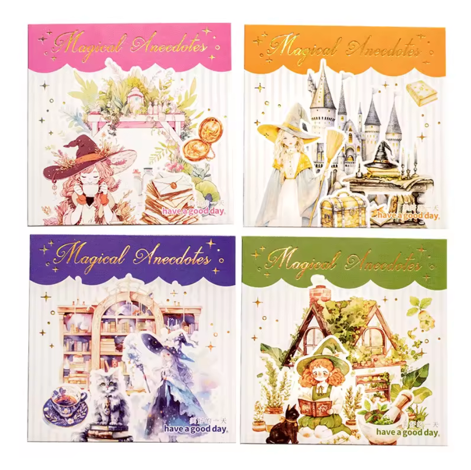 4 Paquetes de 20 Stickers con Detalles dorados Halloween