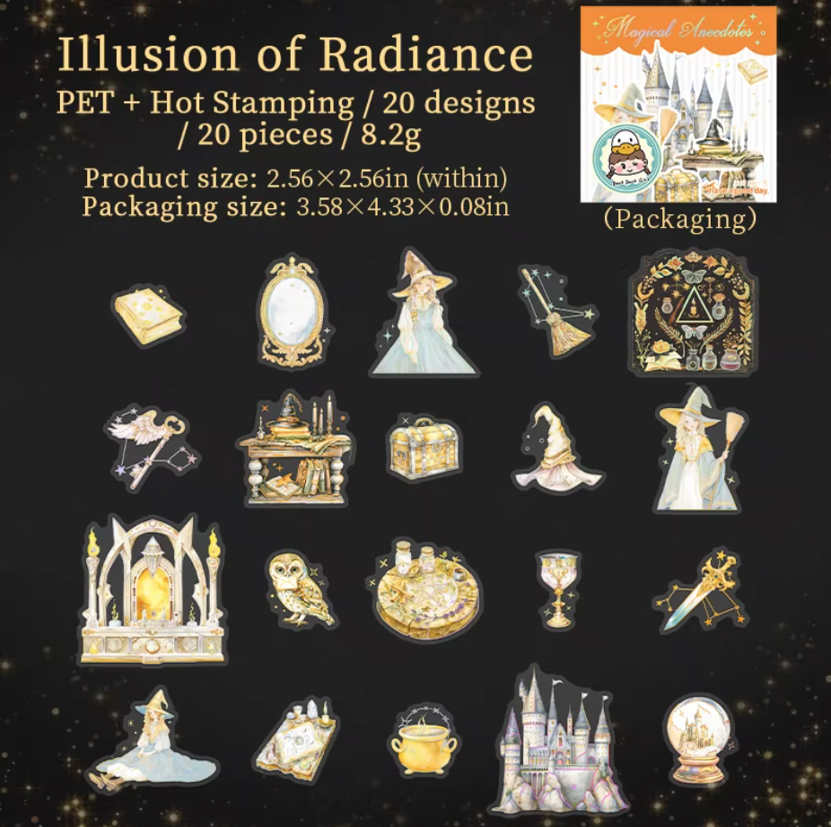 4 Paquetes de 20 Stickers con Detalles dorados Halloween