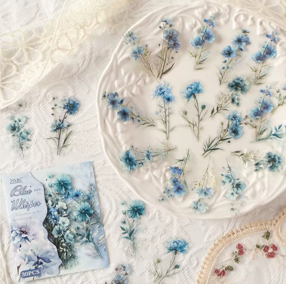 30 Stickers Flores del campo