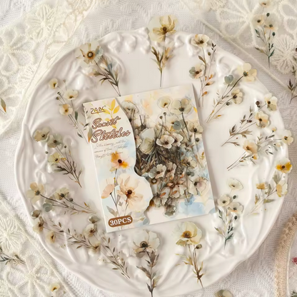 30 Stickers Flores del campo