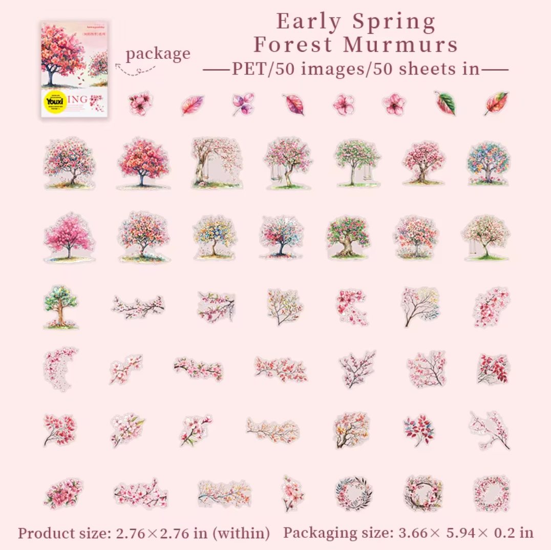 50 Stickers Arboles de temporada