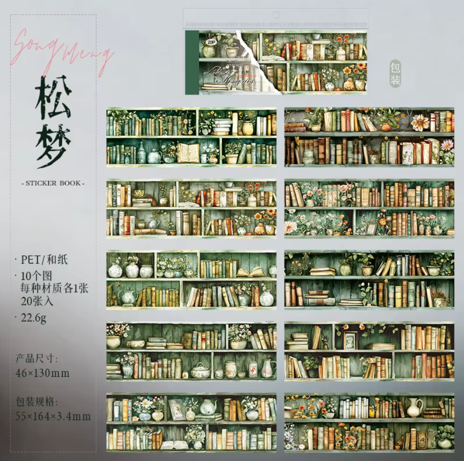 Bloc de 20 Hojas de Stickers Libros