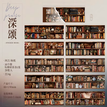 Bloc de 20 Hojas de Stickers Libros