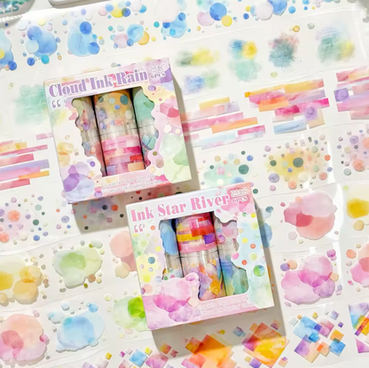 Paquet de 6 rollos de stickers Manchas acuarela