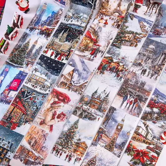 Rollo de Stickers Ciudades Navideñas