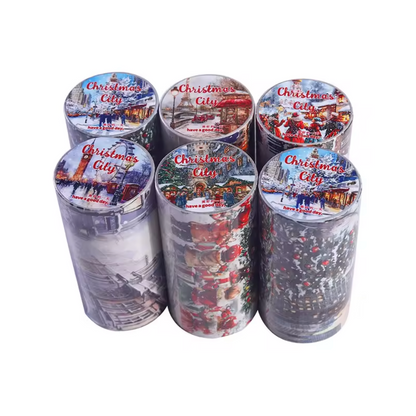 Rollo de Stickers Ciudades Navideñas