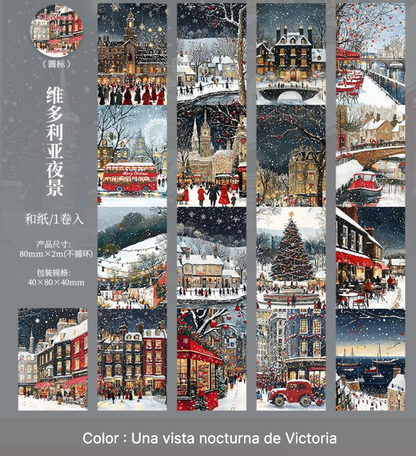 Rollo de Stickers Ciudades Navideñas