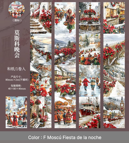 Rollo de Stickers Ciudades Navideñas