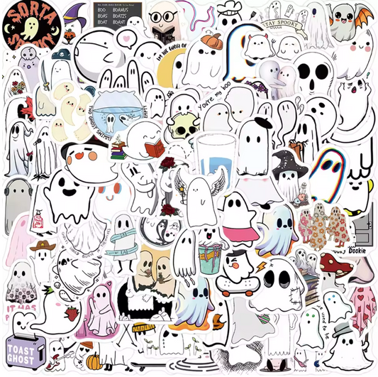 100 Stickers Vinil Fantasmas