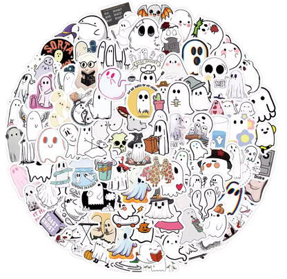 100 Stickers Vinil Fantasmas