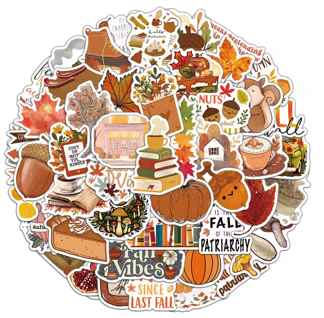 50 Stickers Vinil Otoño Fall