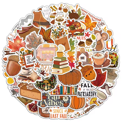 50 Stickers Vinil Otoño Fall
