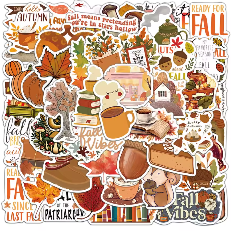 50 Stickers Vinil Otoño Fall