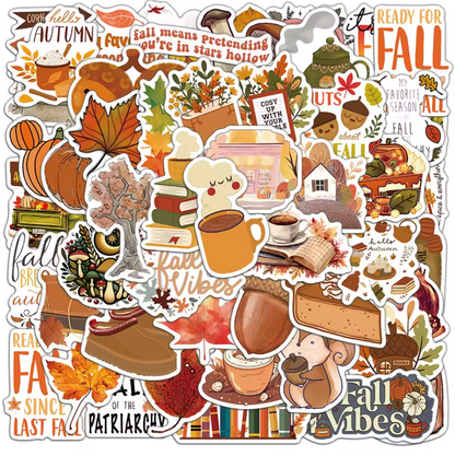 50 Stickers Vinil Otoño Fall