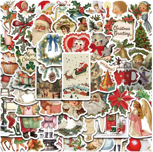 50 Stickers Vinil Navidad Romanticos
