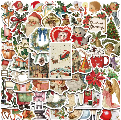 50 Stickers Vinil Navidad Romanticos