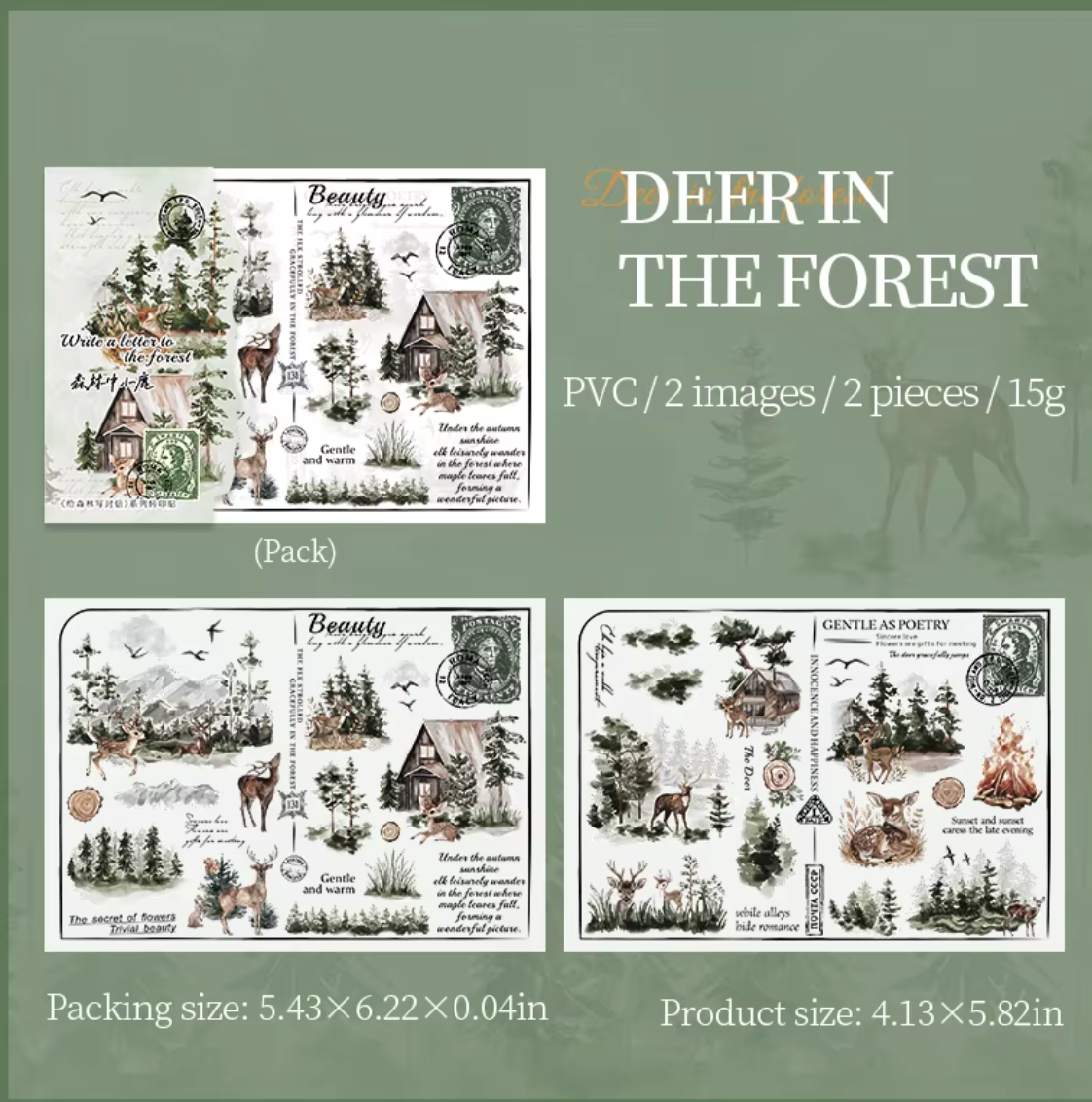 2 Hojas Transfer animales & naturaleza