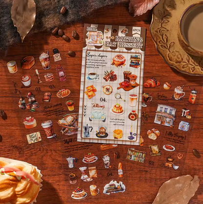 4 Hojas de Stickers Comida