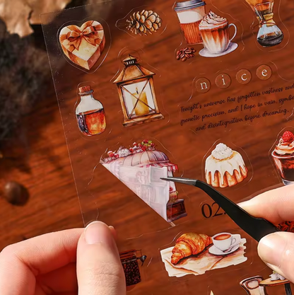 4 Hojas de Stickers Comida