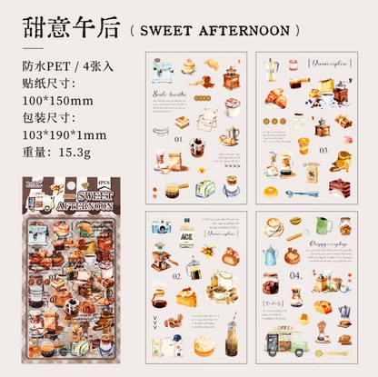 4 Hojas de Stickers Comida