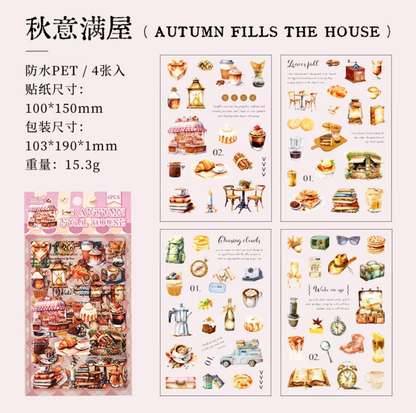 4 Hojas de Stickers Comida