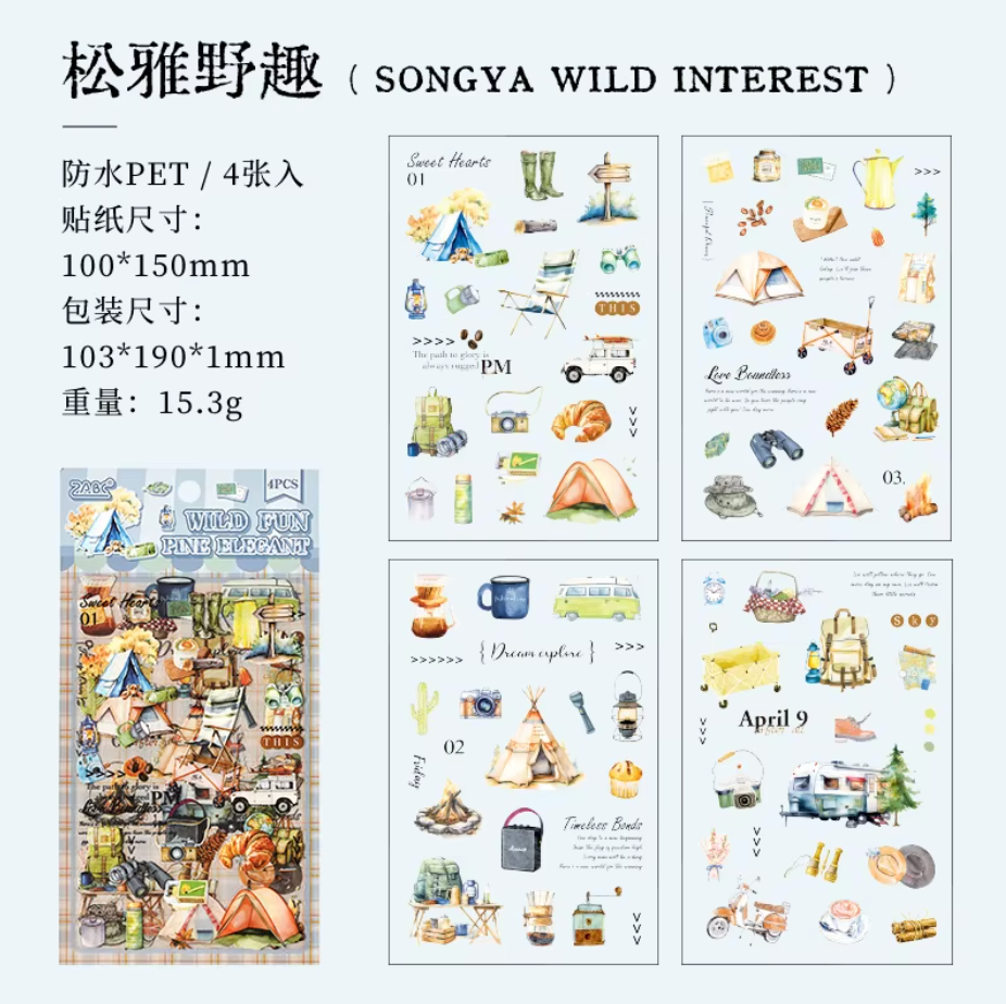 4 Hojas de Stickers Comida