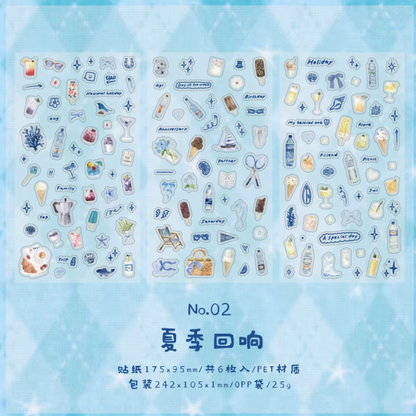 3 Hojas de stickers minis