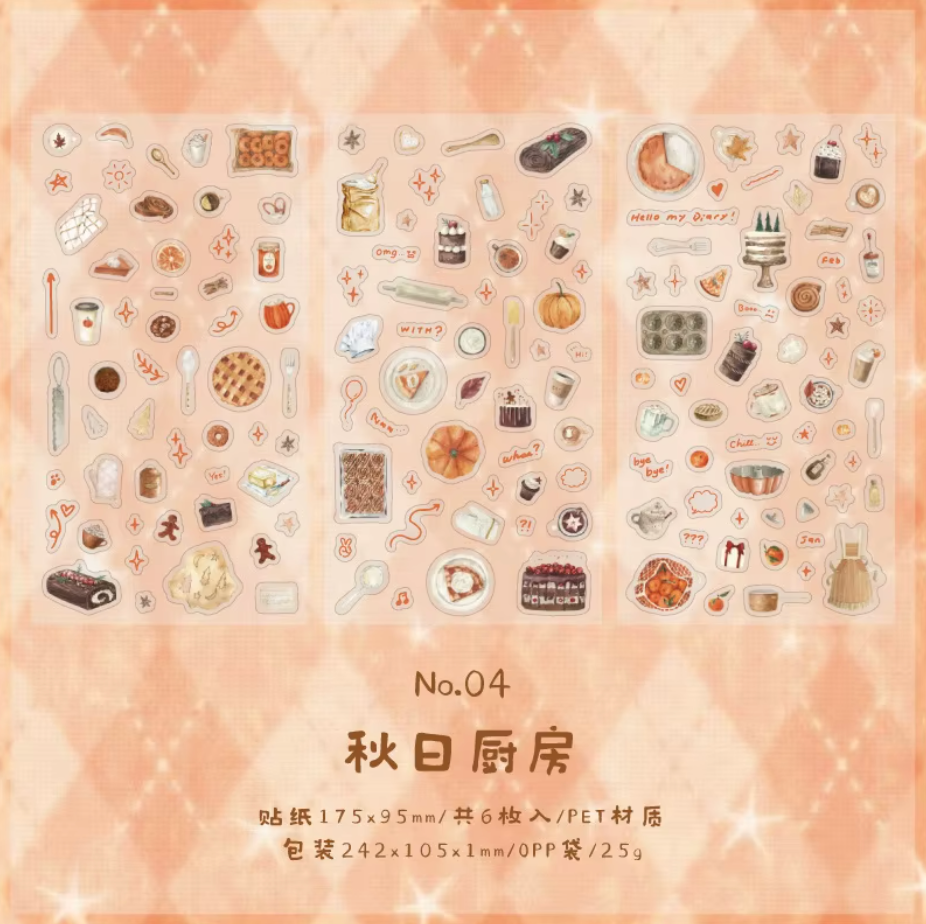 3 Hojas de stickers minis