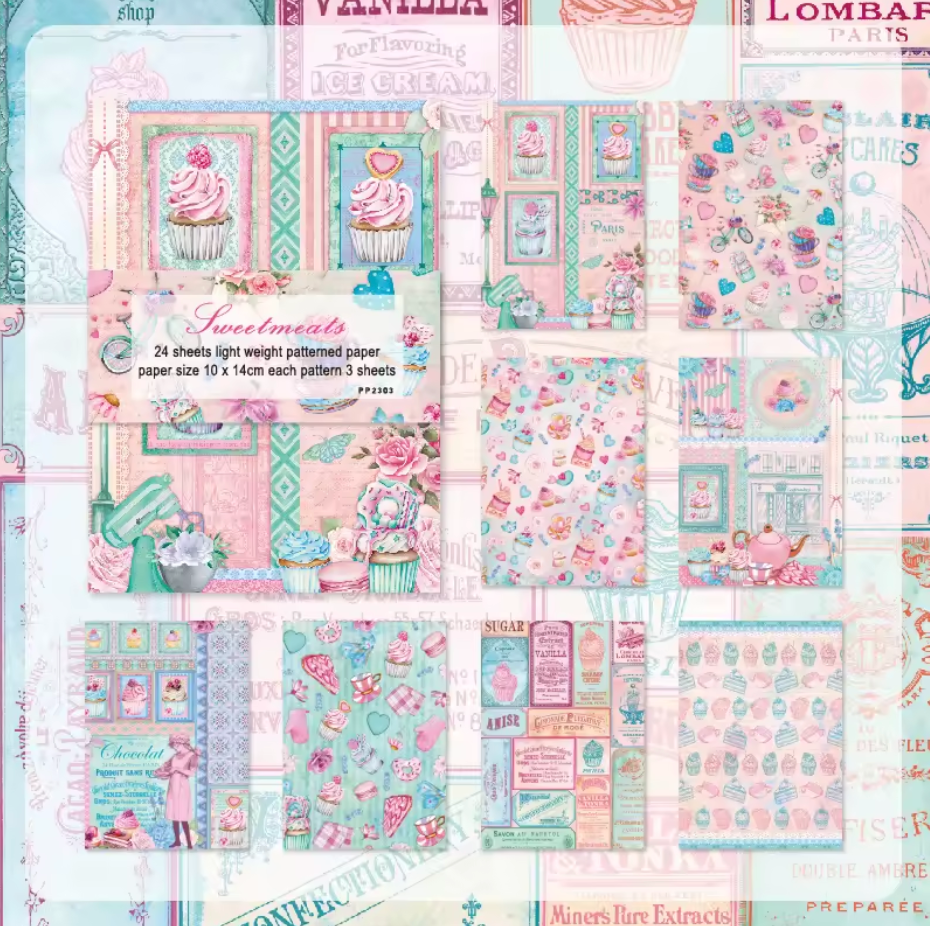 24 Papeles Vintage - Varias opciones