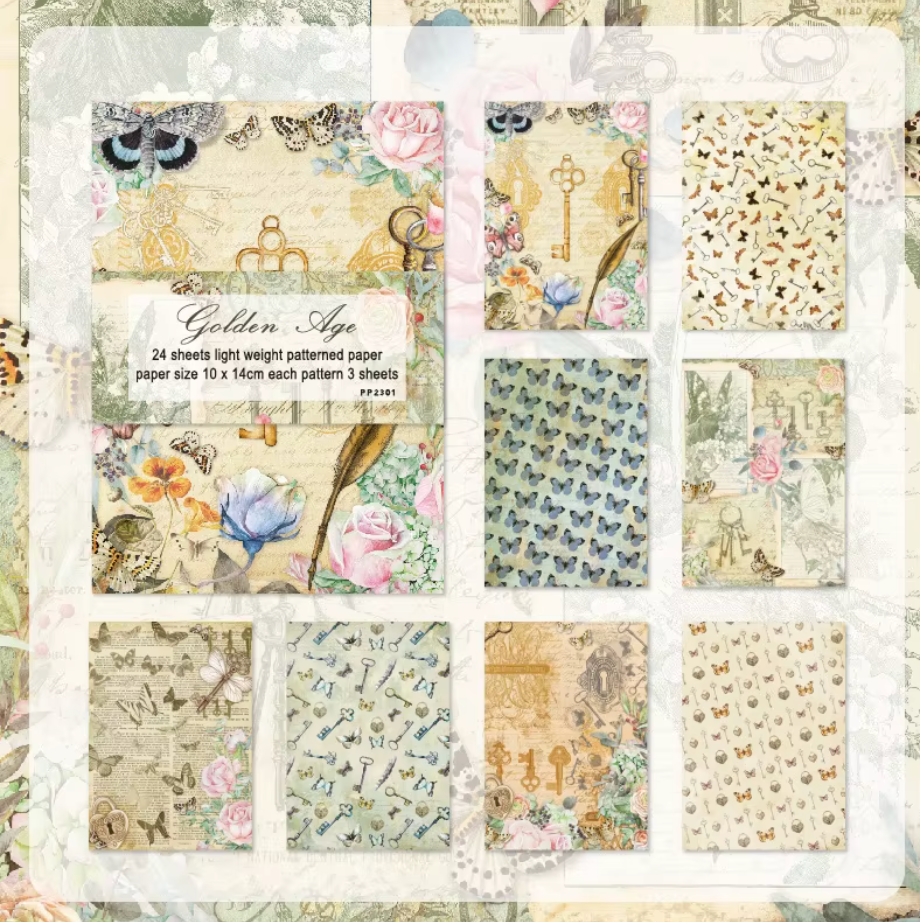 24 Papeles Vintage - Varias opciones