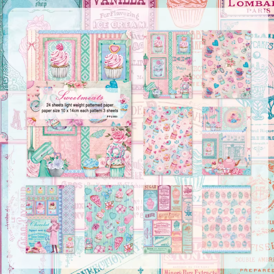 24 Papeles Vintage - Varias opciones