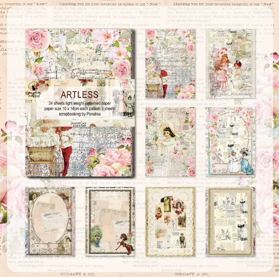 24 Papeles Vintage - Varias opciones