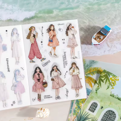 Libro de stickers y papeles Monitas & paisajes