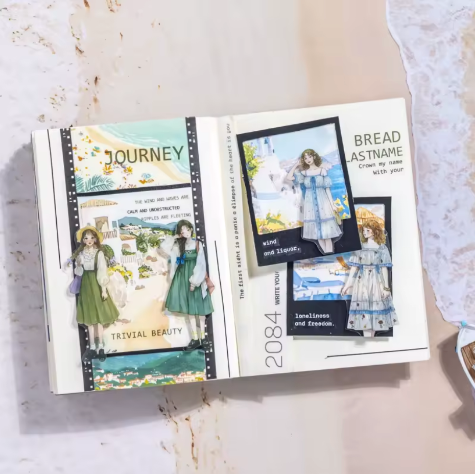 Libro de stickers y papeles Monitas & paisajes