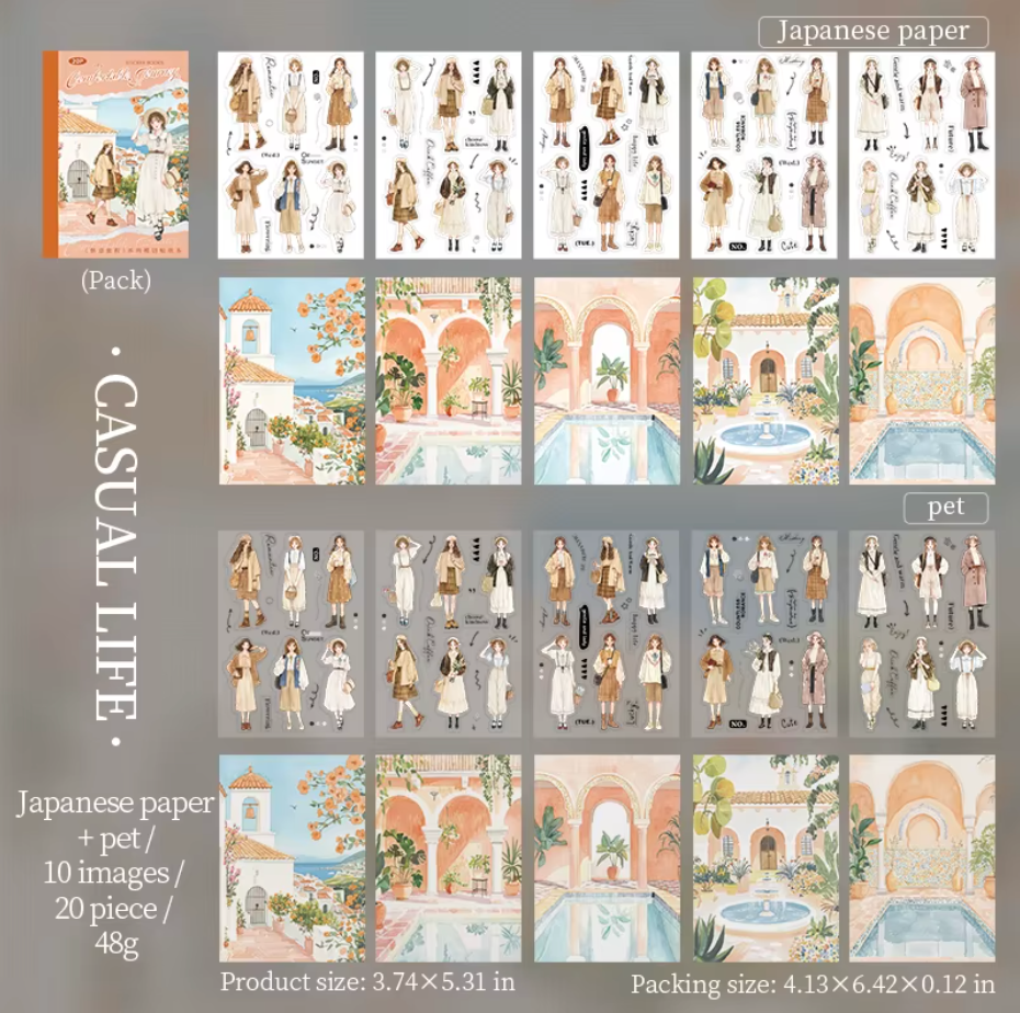 Libro de stickers y papeles Monitas & paisajes